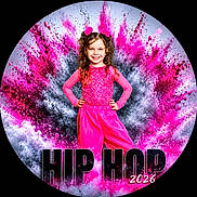 Aaliyah joined the competition — help win amazing prizes! child, girl, pink_clothing, pigtails, smiling, pose, powder_explosion, colorful_background, hip_hop, text_overlay, portrait, young, fashion, vibrant, confident, studio_photo, artistic, celebration, event, color_splash