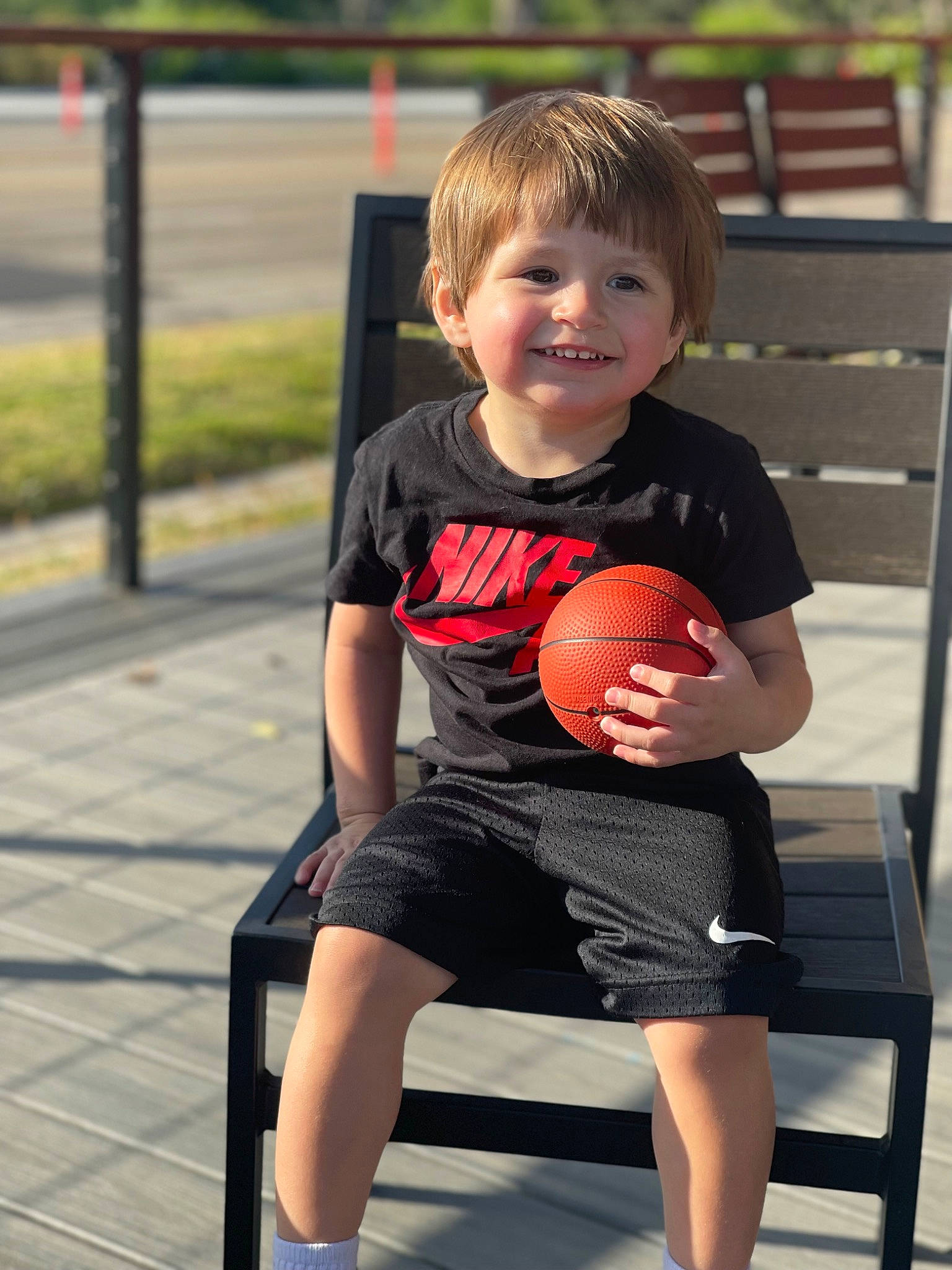 Gustavo joined the competition — help win amazing prizes! ball, child, facial_expression, fun, hairstyle, happy, human_leg, joint, joy, knee, leisure, person, plant, play, recreation, shorts, sitting, smile, sportswear, t_shirt