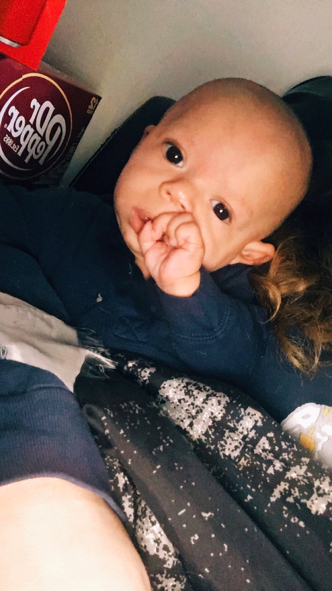 Bentley is registered to the contest to win money with this photo: baby, cheek, child, eye, face, head, nose, person, smile, toddler