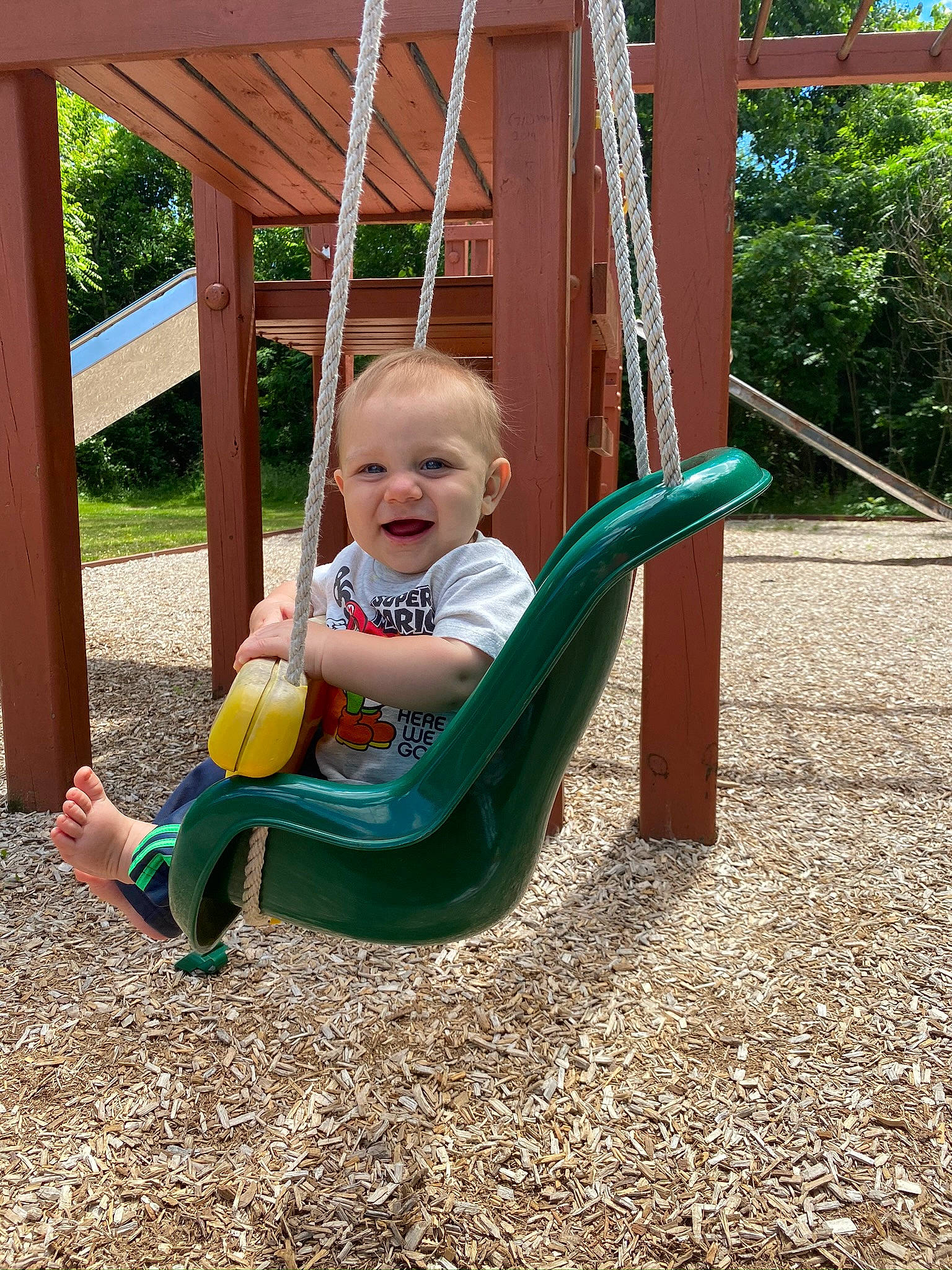 Kristopher joined the competition — help win amazing prizes! backyard, child, chute, fun, leisure, outdoor_play_equipment, person, play, playground, playground_slide, public_space, recreation, swing, toddler, vacation