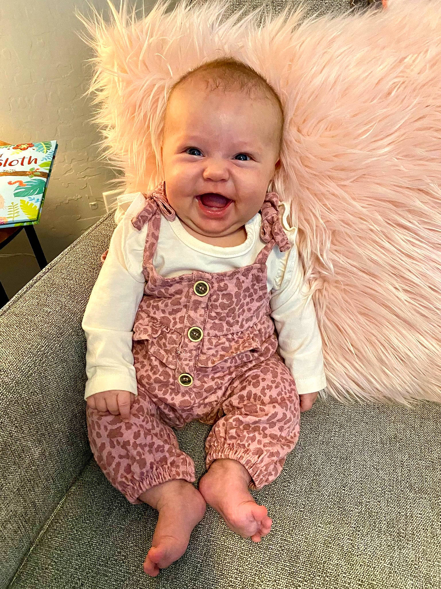 Addisyn joined the competition — help win amazing prizes! baby, baby_toddler_clothing, cheek, eye, face, facial_expression, hairstyle, happy, head, human_body, iris, nose, outerwear, person, pink, product, skin, sleeve, smile, textile