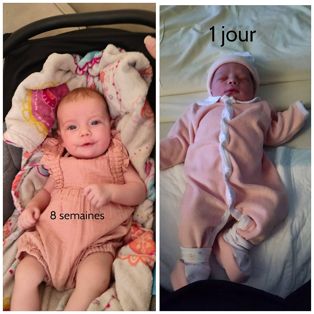 Ruby-louise a rejoint le concours — aidez-le/la à gagner de superbes lots ! art, baby, baby_toddler_clothing, child, comfort, fashion_accessory, font, gesture, happy, hat, headwear, pattern, peach, person, photo_caption, pink, portrait_photography, sitting, skin, smile