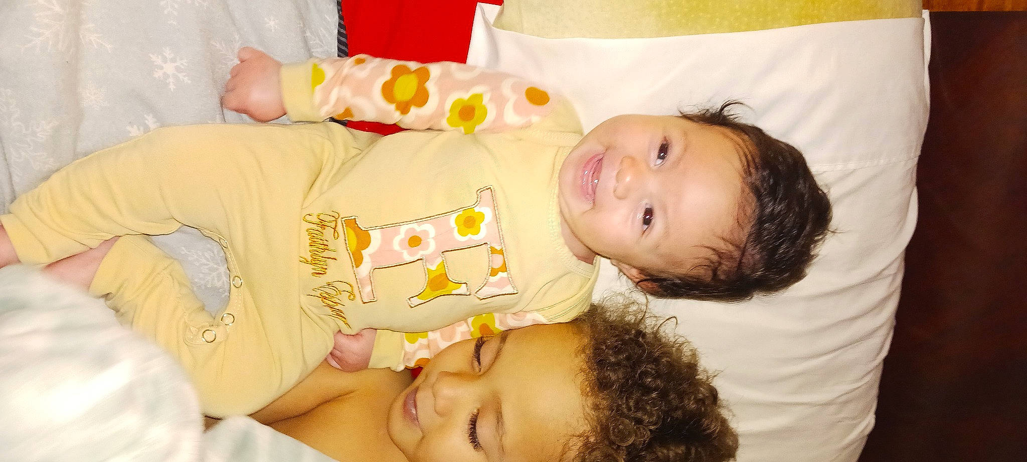 Faithlyn joined the competition — help win amazing prizes! baby_toddler_clothing, cheek, child, comfort, face, facial_expression, fun, happy, joy, person, room, skin, sleeve, smile, t_shirt, toddler, yellow