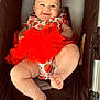 Merclynn is registered to the contest to win money with this photo: baby, smiling, tutu, red_clothing, stroller, infant, cute, chubby_legs, happy, face, child, sitting, footwearless, plush_toy, toy, summer_clothing, closeup, indoor, comfortable, bright
