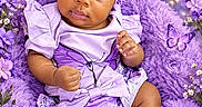 Enyla is registered to the contest to win money with this photo: baby, child, infant, portrait, sitting, purple, lavender, butterfly, flowers, headband, dress, ruffles, socks, blanket, fluffy, indoor, smiling, face, fashion, colorful