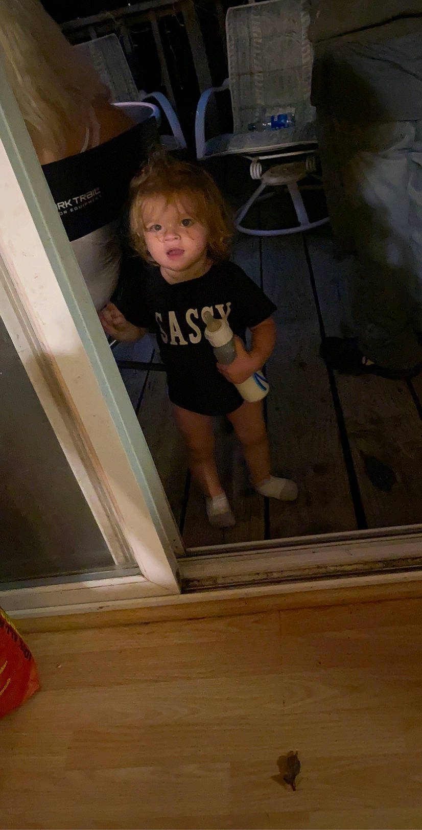 Kambree joined the competition — help win amazing prizes! child, floor, hardwood, leg, person, stairs, standing, toddler, wood