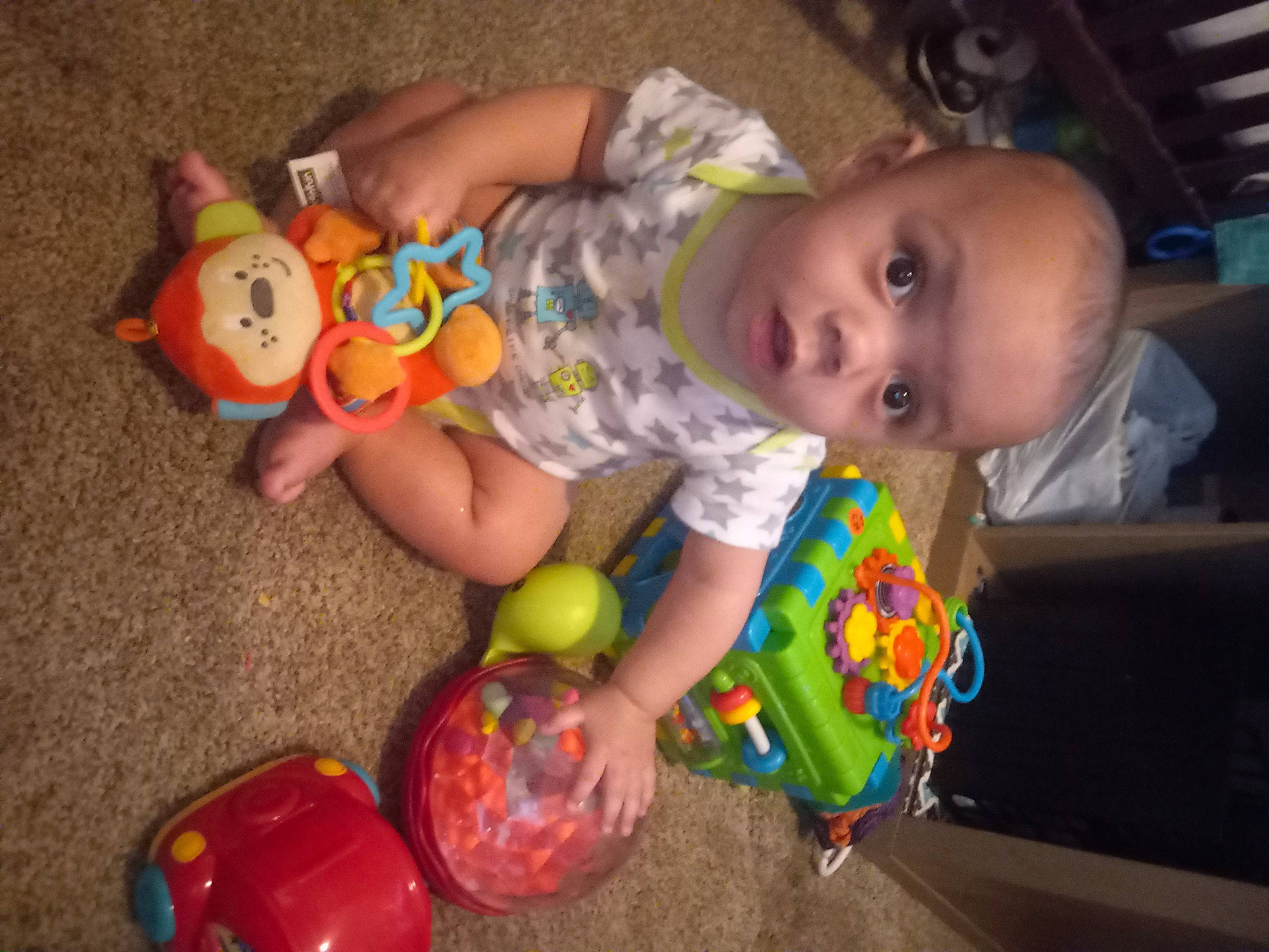 Isiah joined the competition — help win amazing prizes! baby, baby_products, baby_toddler_clothing, baby_toys, cheek, child, event, flooring, foot, fun, happy, head, iris, organ, party_supply, person, play, room, sitting, toddler