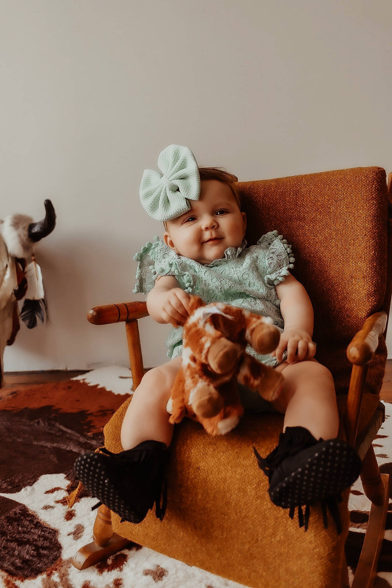 Jolene joined the competition — help win amazing prizes! baby, chair, child, comfort, fashion_design, fawn, floor, flooring, human_leg, joy, knee, lap, leg, person, sitting, smile, sock, textile, thigh, toddler
