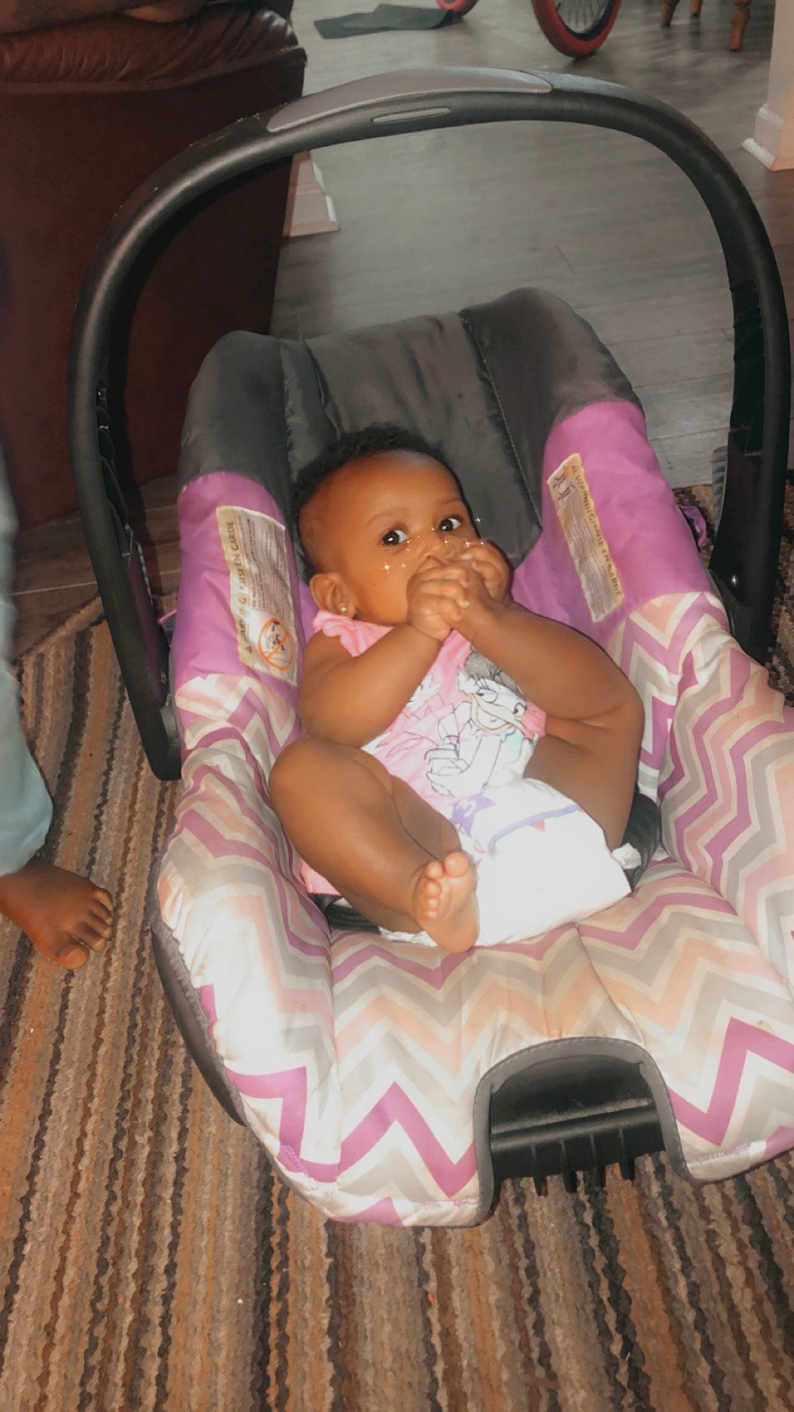 Carleigh joined the competition — help win amazing prizes! baby, baby_products, child, comfort, finger, person, pink, product, toddler