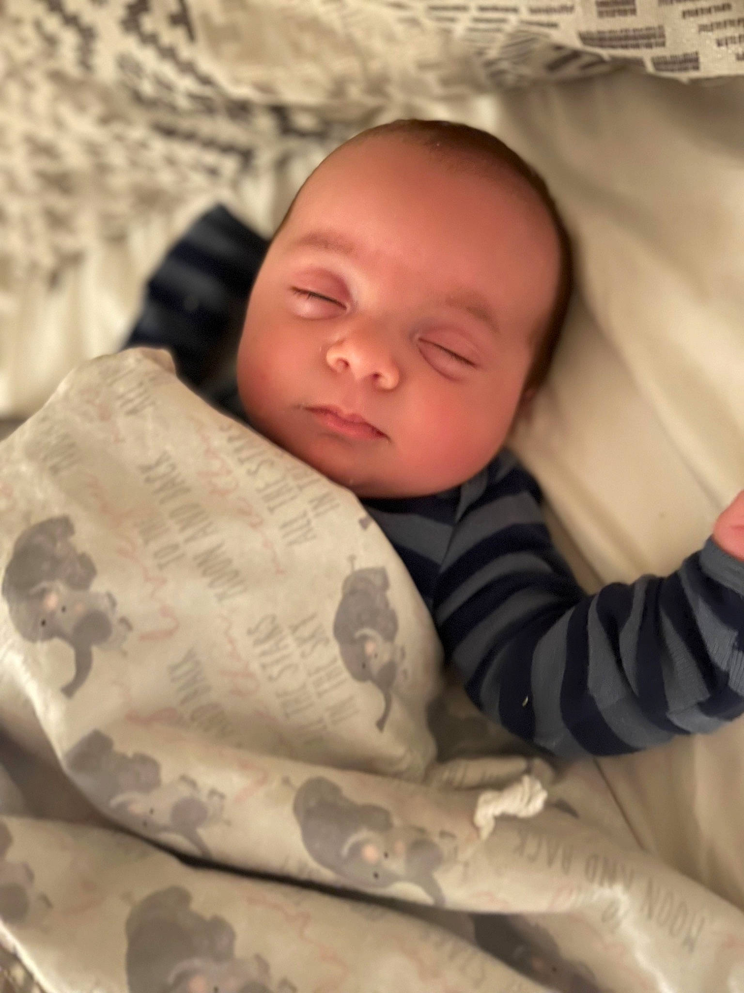 E Zayvier is registered to the contest to win money with this photo: baby, baby_sleeping, baby_toddler_clothing, bedding, bedtime, cheek, child, comfort, happy, linens, mammal, nose, person, room, sitting, skin, sleep, sleeve, textile, toddler