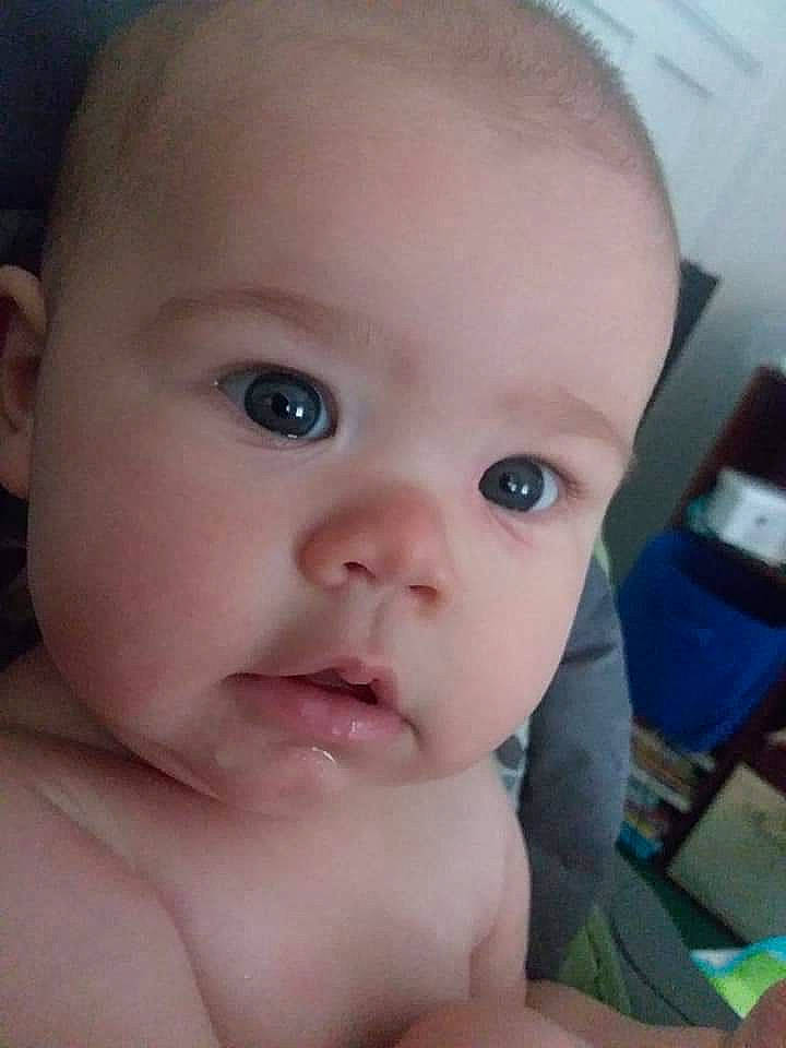 Lillianna is registered to the contest to win money with this photo: baby, baby_making_funny_faces, cheek, child, chin, close_up, eye, eyebrow, face, forehead, head, iris, lip, mouth, muscle, neck, nose, organ, person, skin