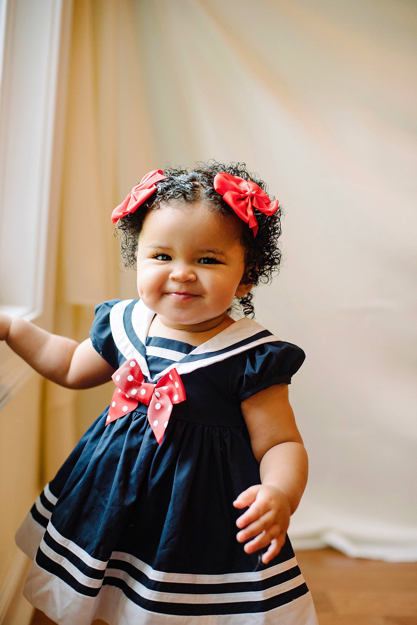 Kimberlyn joined the competition — help win amazing prizes! baby, baby_toddler_clothing, child, child_model, clothing, dress, fashion_accessory, hair_accessory, headband, headgear, joy, pattern, person, photo_shoot, photography, product, red, ruffle, textile, toddler