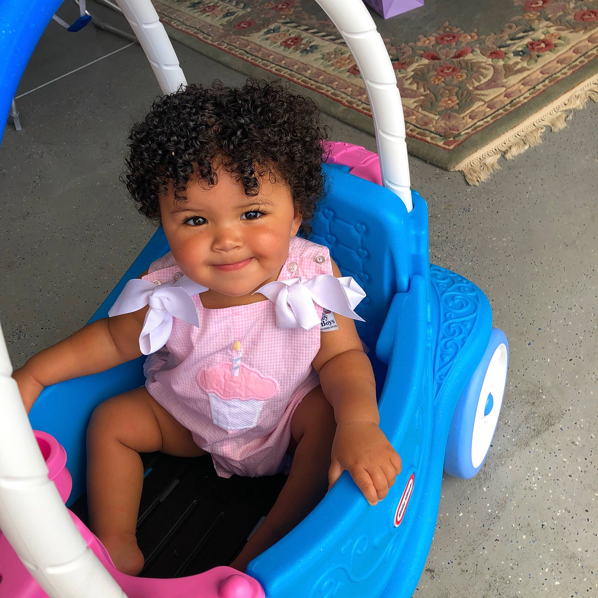 Kimberlyn joined the competition — help win amazing prizes! baby, baby_products, blue, child, fun, iris, joy, leisure, person, pink, play, product, sitting, skin, smile, toddler