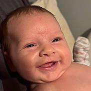 Jasper joined the competition — help win amazing prizes! baby, cheeks, child, close_up, cute, expression, eyes, face, happy, human, indoors, infant, mouth, newborn, person, portrait, skin, smile, soft_light, tongue