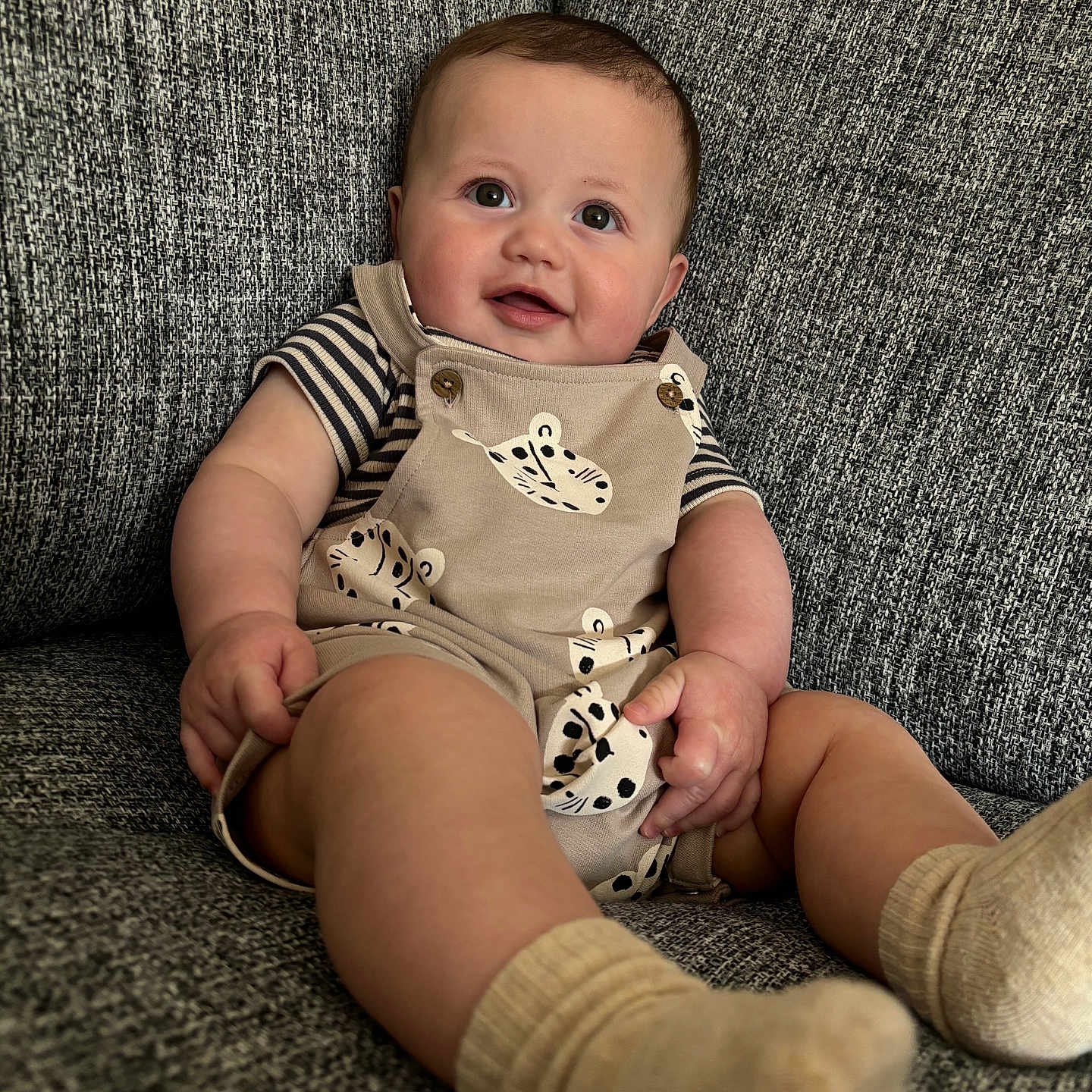 Koa is registered to the contest to win money with this photo: baby, bodypart, chair, clothing, couch, cushion, face, finger, furniture, hand, head, homedecor, hosiery, newborn, pants, person, photography, portrait, sitting, sock
