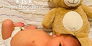 Jovan is registered to the contest to win money with this photo: baby, baby_products, baby_sleeping, baby_toddler_clothing, bedtime, child, happy, product, smile, stuffed_toy, teddy_bear, toddler, toy