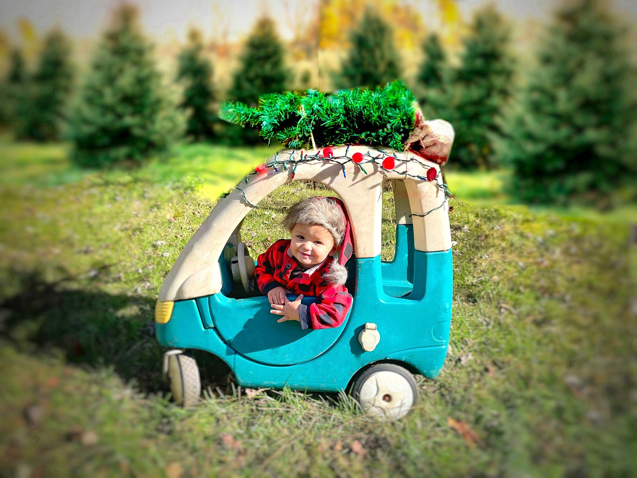 Sander joined the competition — help win amazing prizes! baby_toddler_clothing, eye, flash_photography, fun, grass, grassland, happy, headwear, leisure, meadow, motor_vehicle, people_in_nature, person, plant, riding_toy, smile, tire, toddler, travel, tree