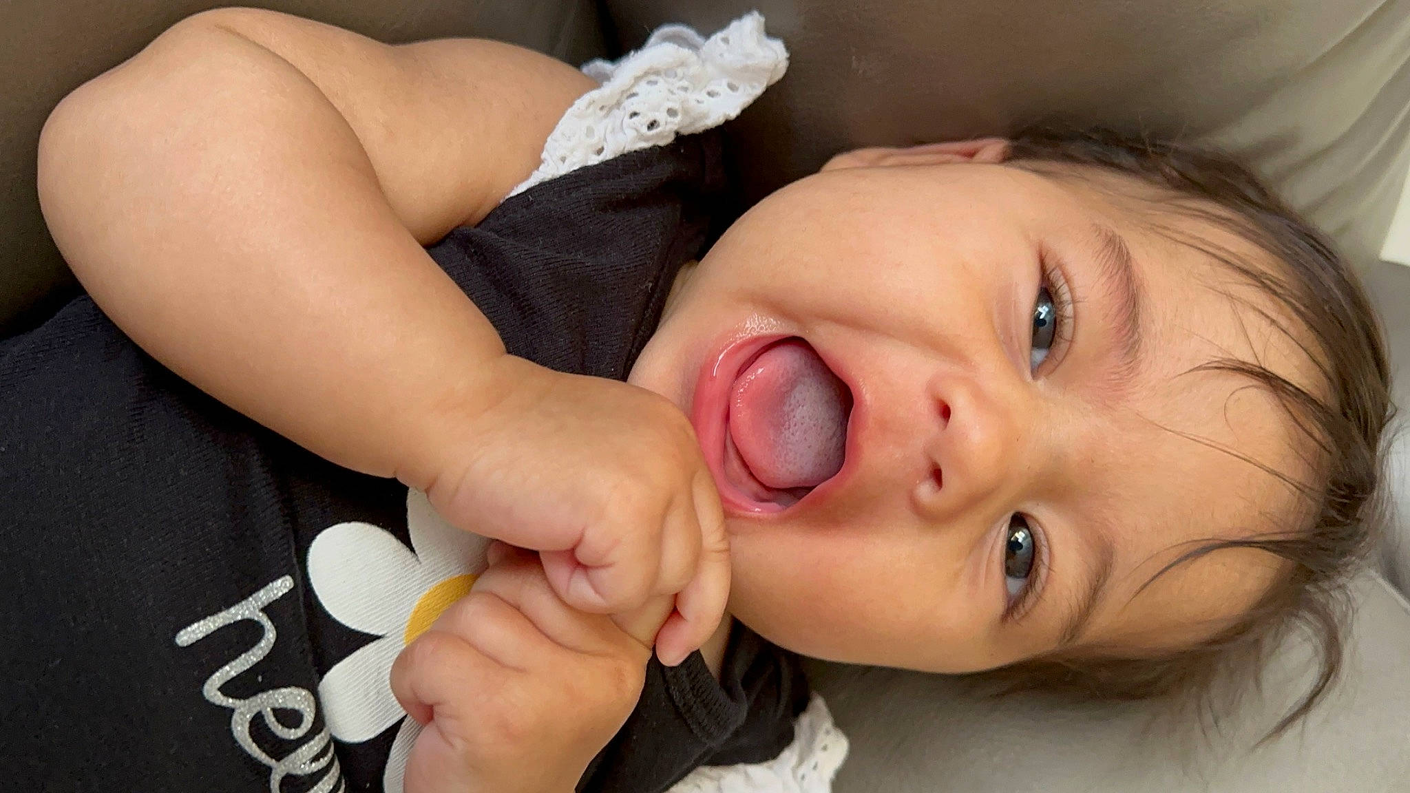 Allana joined the competition — help win amazing prizes! arm, baby, baby_toddler_clothing, cheek, ear, eye, eyebrow, eyelash, finger, gesture, hand, happy, iris, lip, mouth, neck, nose, person, skin, smile