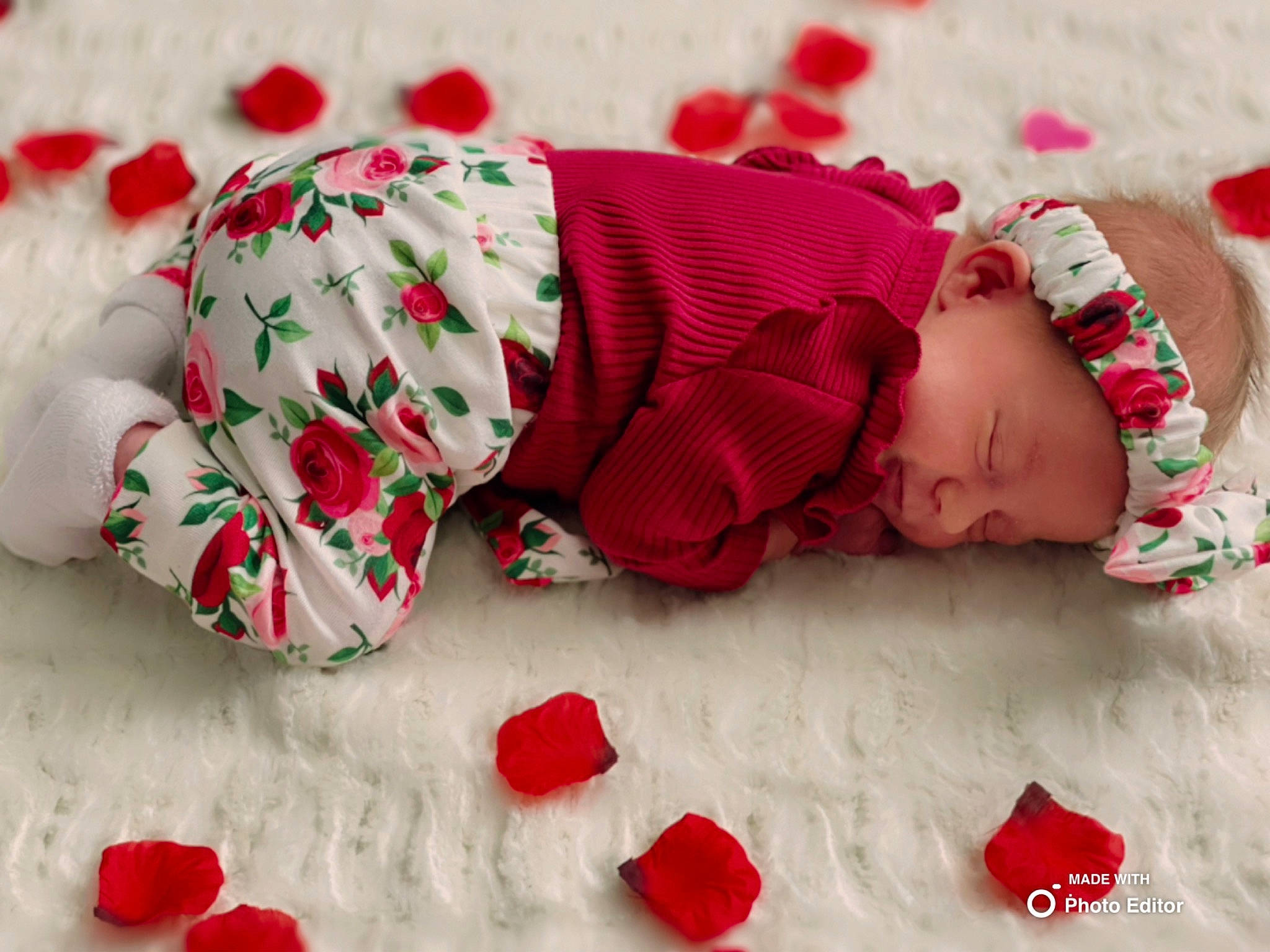 Dakota is registered to the contest to win money with this photo: baby, baby_toddler_clothing, child, christmas, dress, event, facial_expression, flooring, hand, happy, headwear, holiday, human_body, linens, pattern, person, pink, plant, red, sleeve