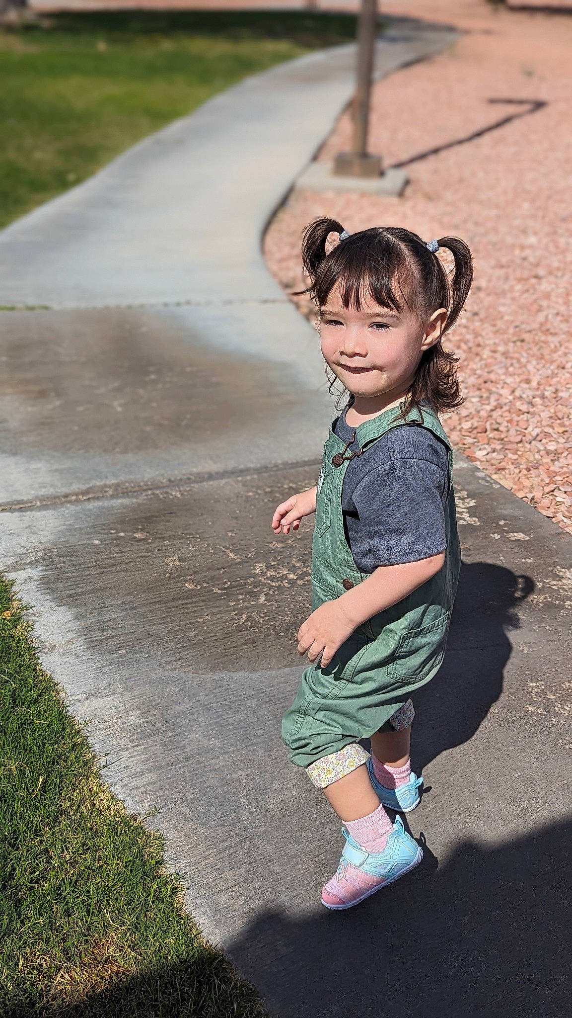 Abigail joined the competition — help win amazing prizes! asphalt, child, eye, fun, grass, happy, head, joy, leisure, pattern, person, recreation, road, road_surface, sandal, shadow, shorts, sidewalk, sitting, sleeve
