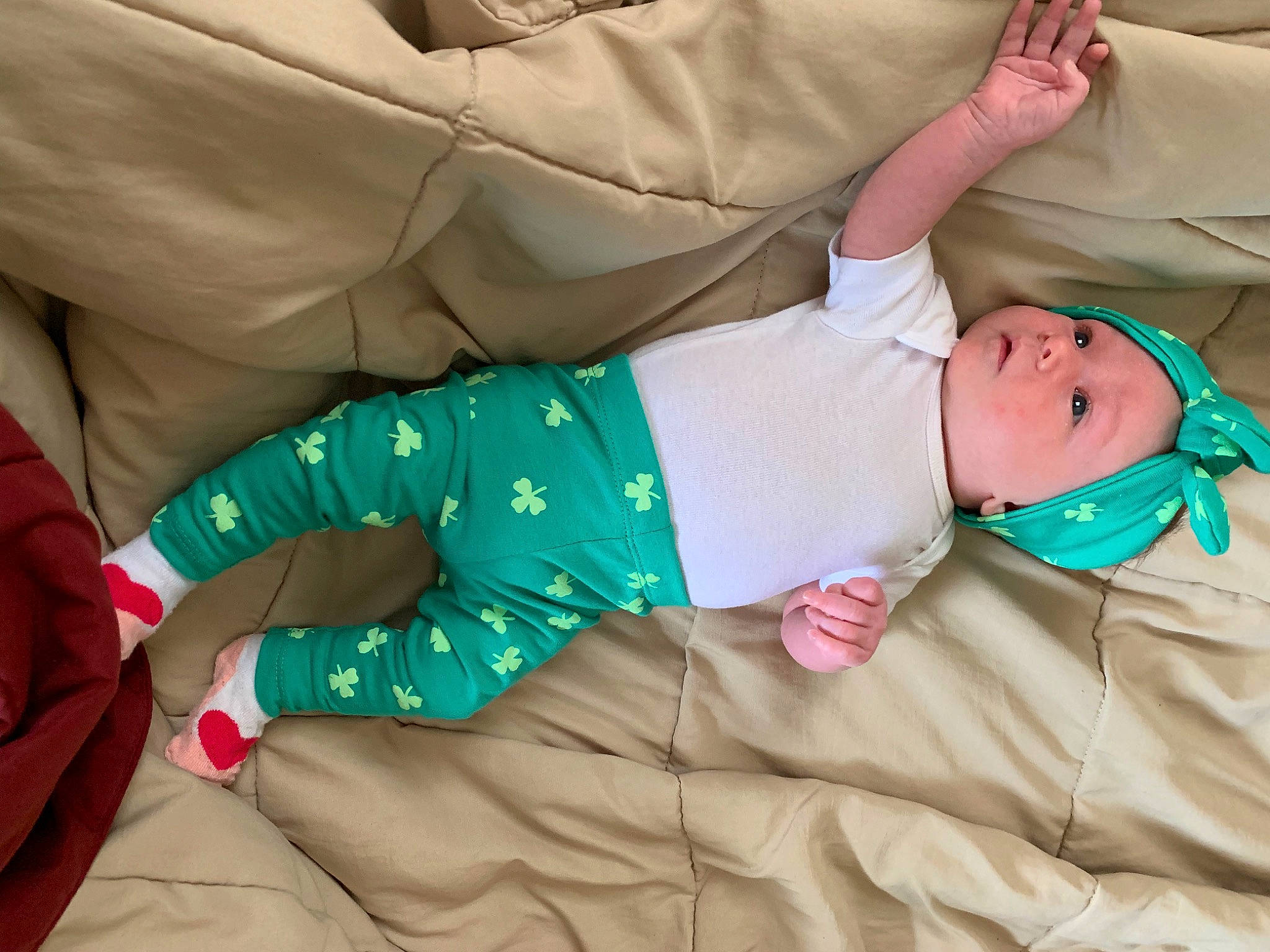Faith is registered to the contest to win money with this photo: baby, baby_products, baby_sleeping, baby_toddler_clothing, child, comfort, hand, headwear, linens, nap, pattern, person, pink, room, sitting, skin, sleep, sleeve, t_shirt, textile