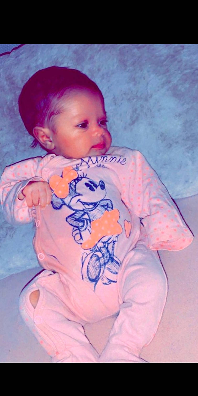 Myla participe au concours pour gagner de l'argent avec cette photo : azure, baby_toddler_clothing, cheek, chin, eye, face, facial_expression, forehead, hairstyle, head, human_body, lip, mouth, neck, nose, orange, person, pink, purple, skin