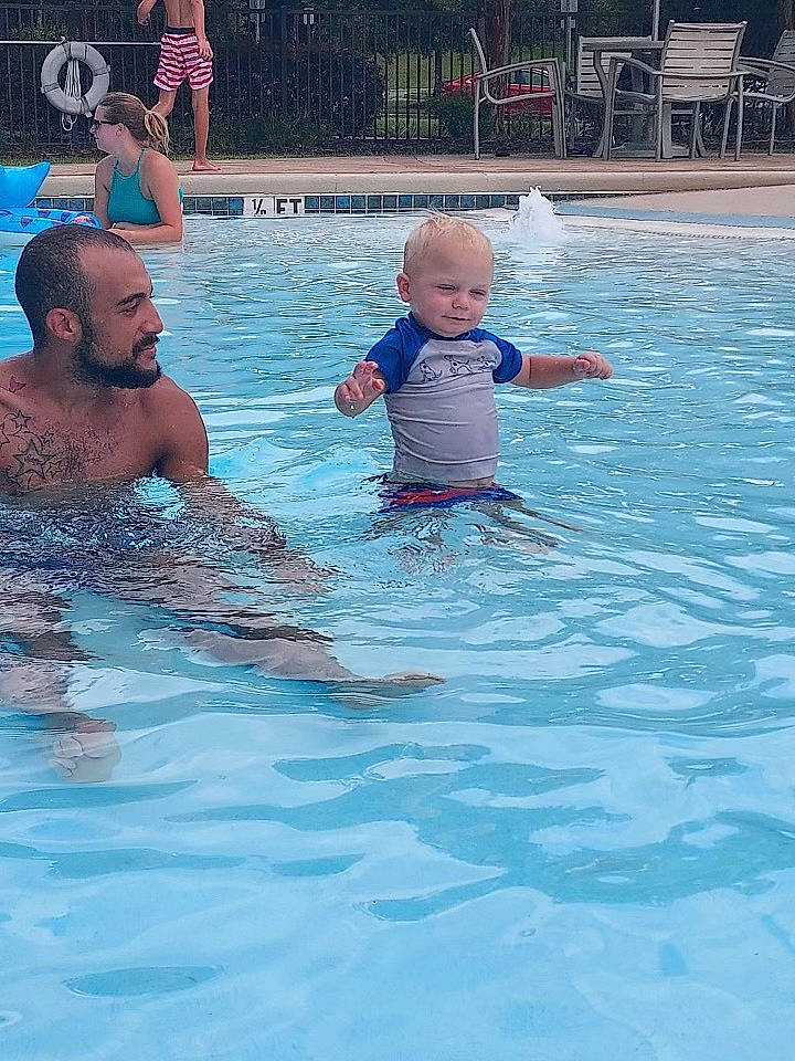 Kolton joined the competition — help win amazing prizes! barechested, bathing, chest, child, competition_event, fun, individual_sports, leisure, leisure_centre, person, personal_protective_equipment, play, recreation, sports, swimmer, swimming_pool, toddler, vacation, water, wave