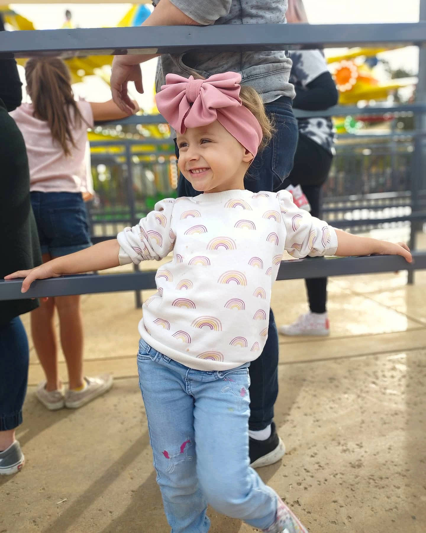 Aislynn joined the competition — help win amazing prizes! child, city, community, denim, entertainment, event, footwear, fun, gesture, happy, headgear, headwear, joy, leisure, person, pink, recreation, shoe, smile, sneakers