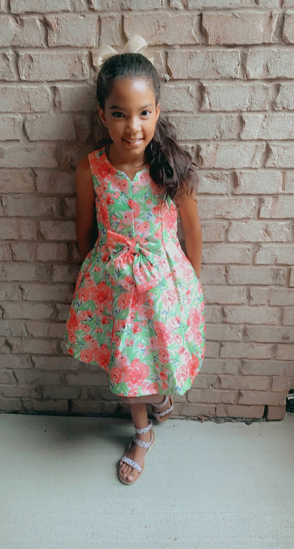 Sky-lynn joined the competition — help win amazing prizes! arm, baby_toddler_clothing, child, day_dress, dress, fashion_design, hair, happy, head, joy, magenta, one_piece_garment, pattern, person, pink, sandal, shoulder, skin, sleeve, smile