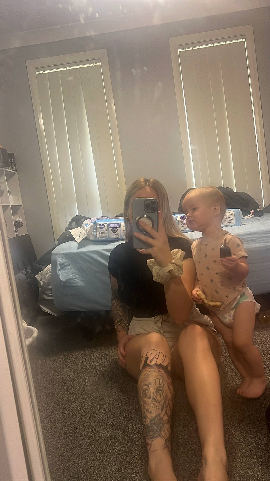 Lylah joined the competition — help win amazing prizes! art, barefoot, blond, comfort, dress, eyewear, fashion_design, fawn, floor, flooring, foot, fun, human_leg, knee, leg, person, sandal, selfie, sitting, thigh