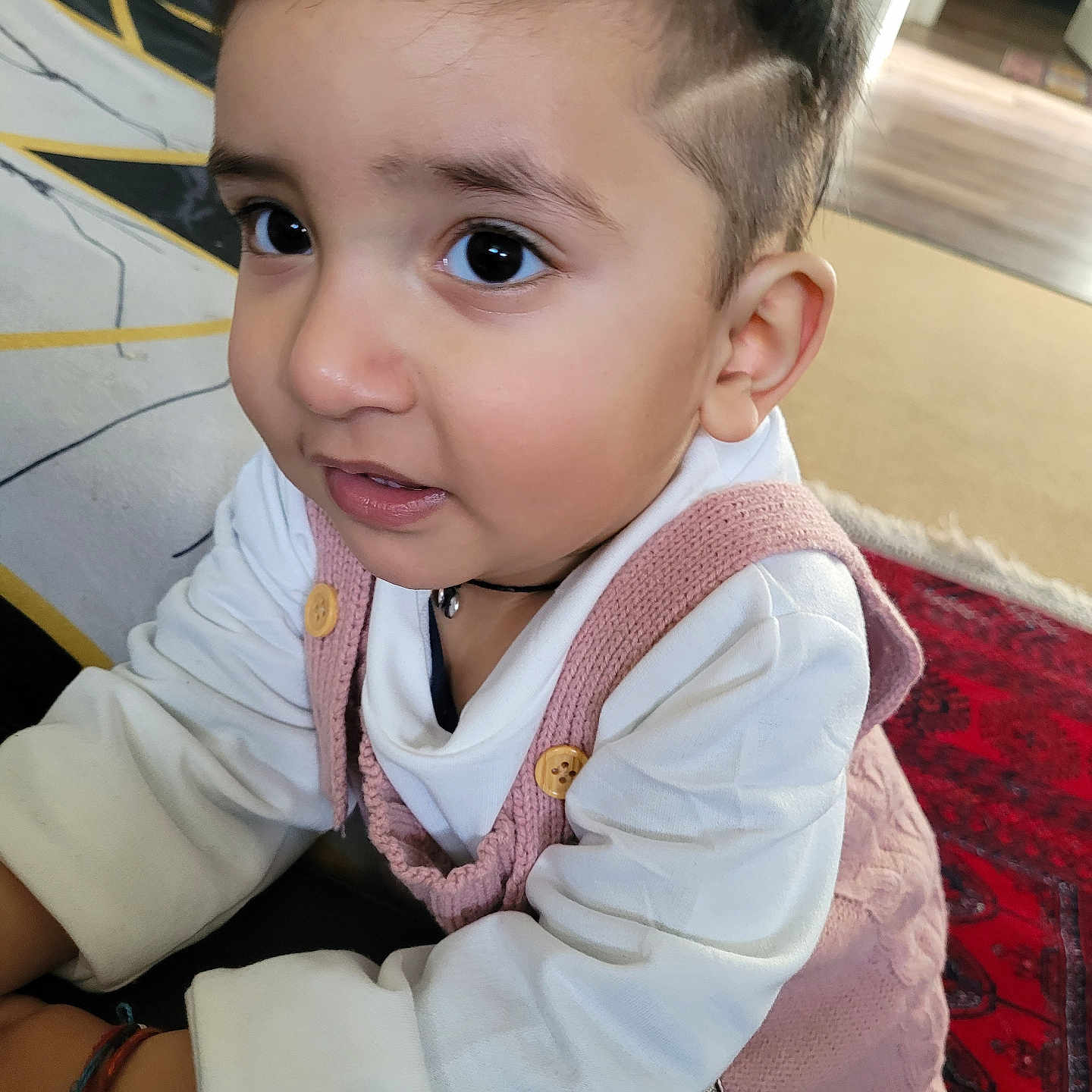 Angad joined the competition — help win amazing prizes! accessories, baby, blackhair, bodypart, clothing, coat, crawling, face, finger, hair, hand, happy, head, jewelry, necklace, person, photography, portrait, sitting, smile