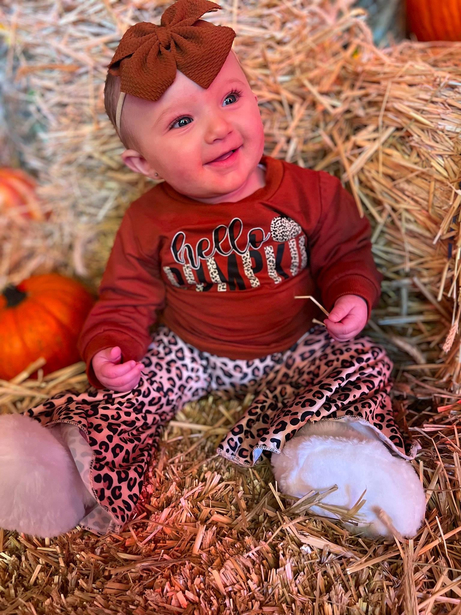 Sebastiana joined the competition — help win amazing prizes! baby, baby_toddler_clothing, calabaza, child, event, face, gourd, grass, happy, headwear, natural_foods, orange, people_in_nature, person, plant, pumpkin, smile, toddler, tree, vegetable
