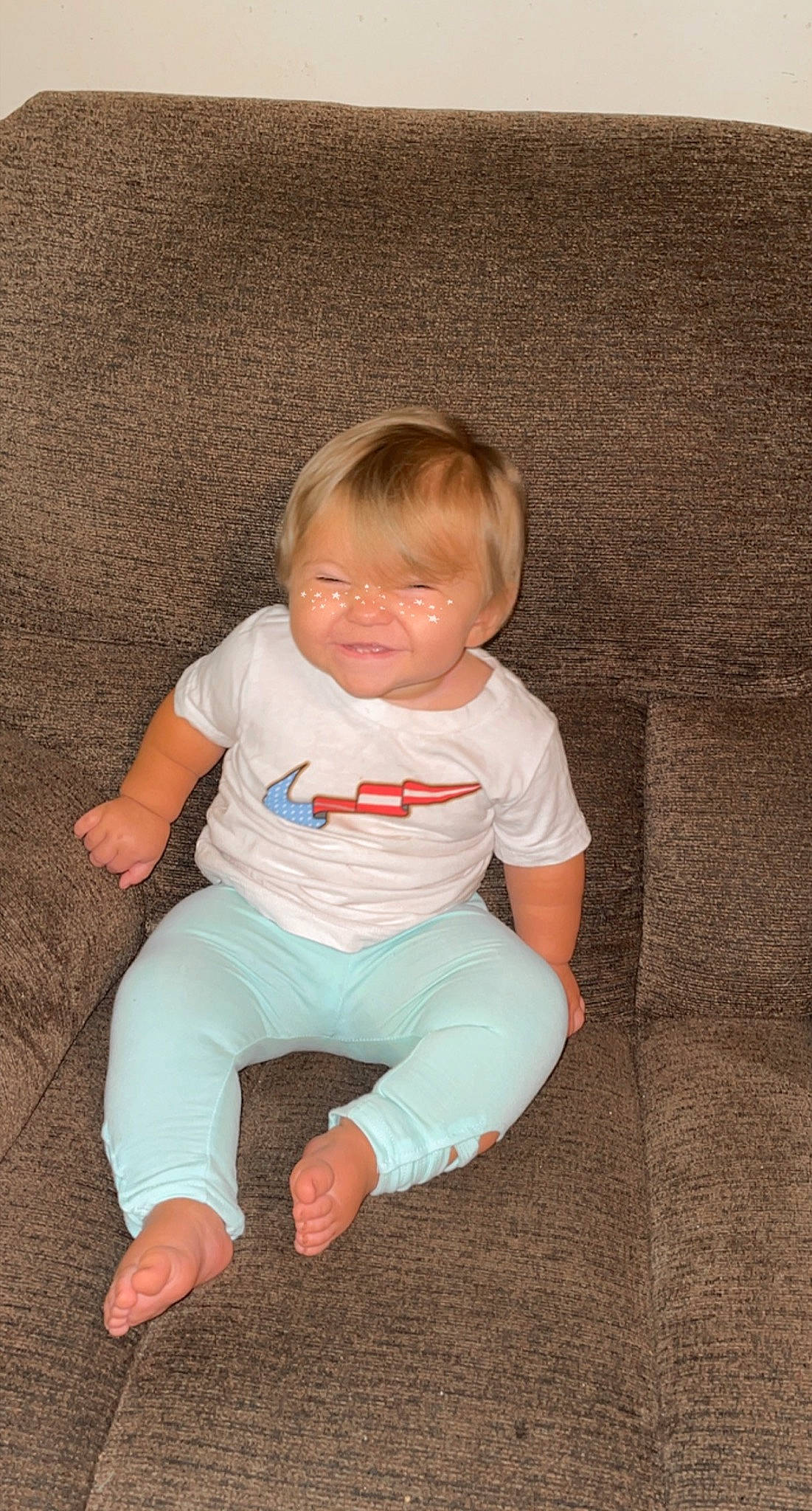 Natalie joined the competition — help win amazing prizes! baby, baby_toddler_clothing, cheek, chin, comfort, eye, face, flash_photography, happy, head, human_body, iris, leg, mouth, nose, person, skin, sleeve, smile, t_shirt