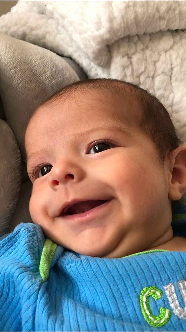 Kenai is registered to the contest to win money with this photo: baby, baby_toddler_clothing, cheek, child, chin, close_up, comfort, eye, eyebrow, eyelash, forehead, fun, happy, iris, lip, mouth, nose, person, skin, smile