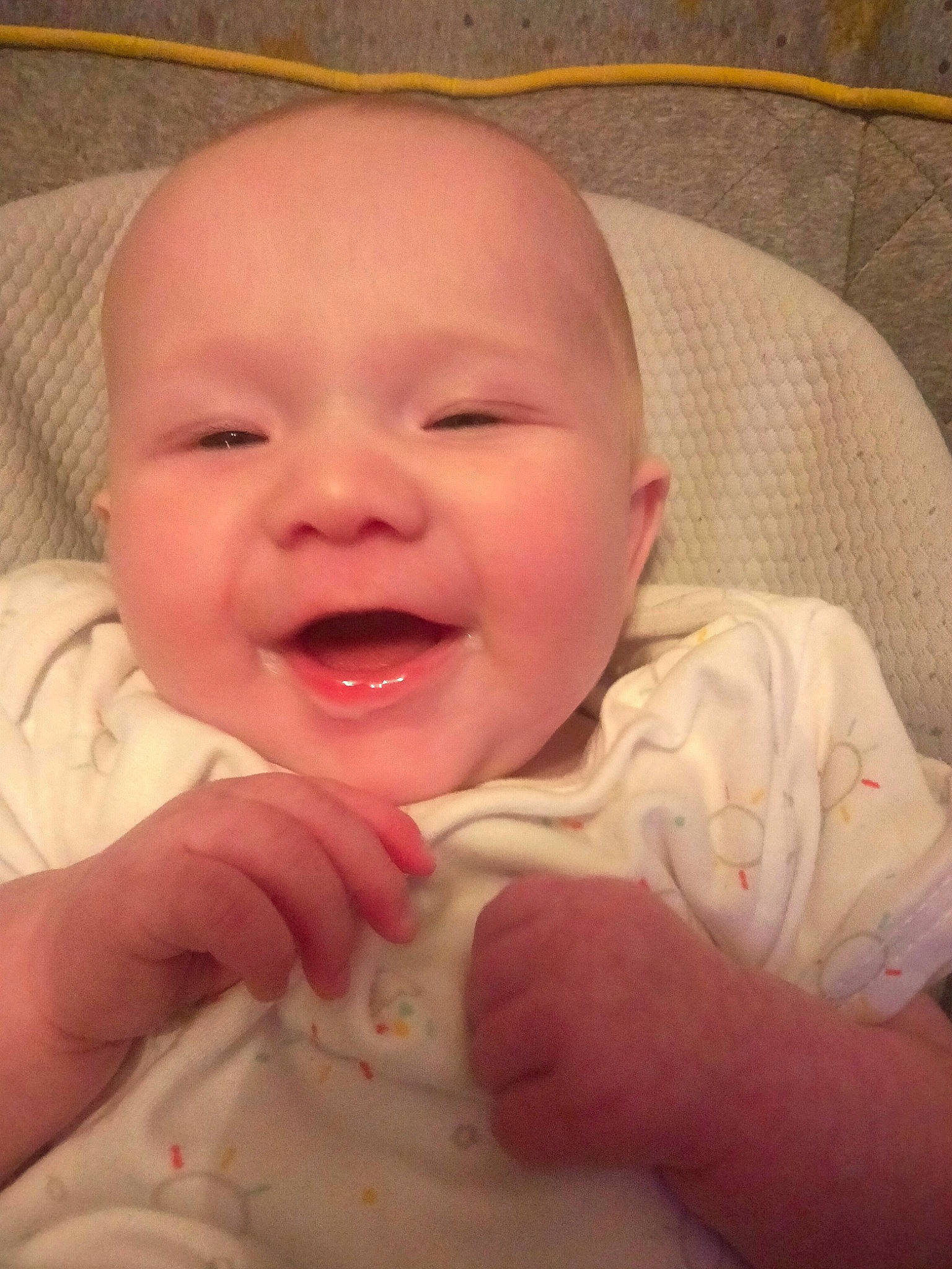 Aria-rose is registered to the contest to win money with this photo: baby, baby_toddler_clothing, cheek, chin, comfort, ear, eye, eyebrow, face, gesture, happy, head, human_body, iris, lip, mouth, nose, person, skin, sleeve