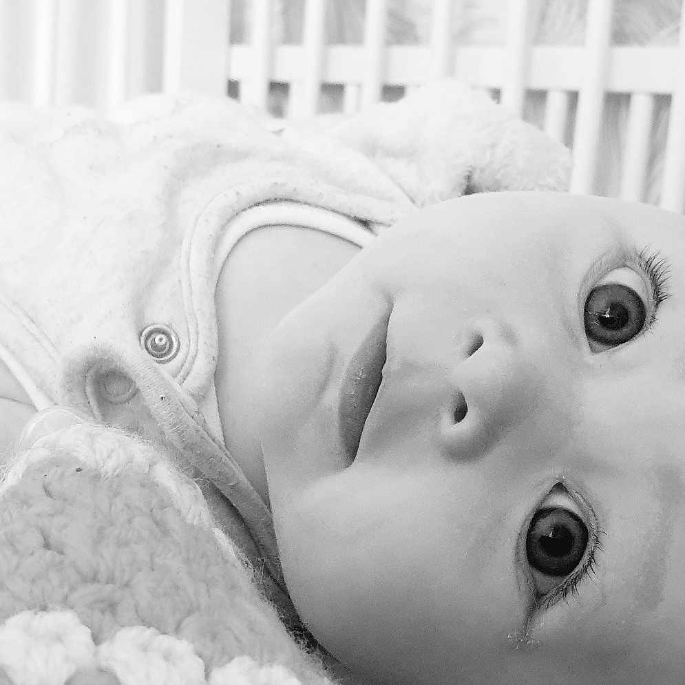 Isabella-rose is registered to the contest to win money with this photo: baby, beauty, black_and_white, cheek, child, close_up, eye, face, head, lip, monochrome, monochrome_photography, mouth, nose, organ, photograph, photography, skin, toddler, white