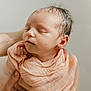 baby, blanket, child, closeup, cute, hands, head, human, infant, newborn, peaceful, peach, portrait, rest, skin, sleeping, small, soft, tender, wrapped