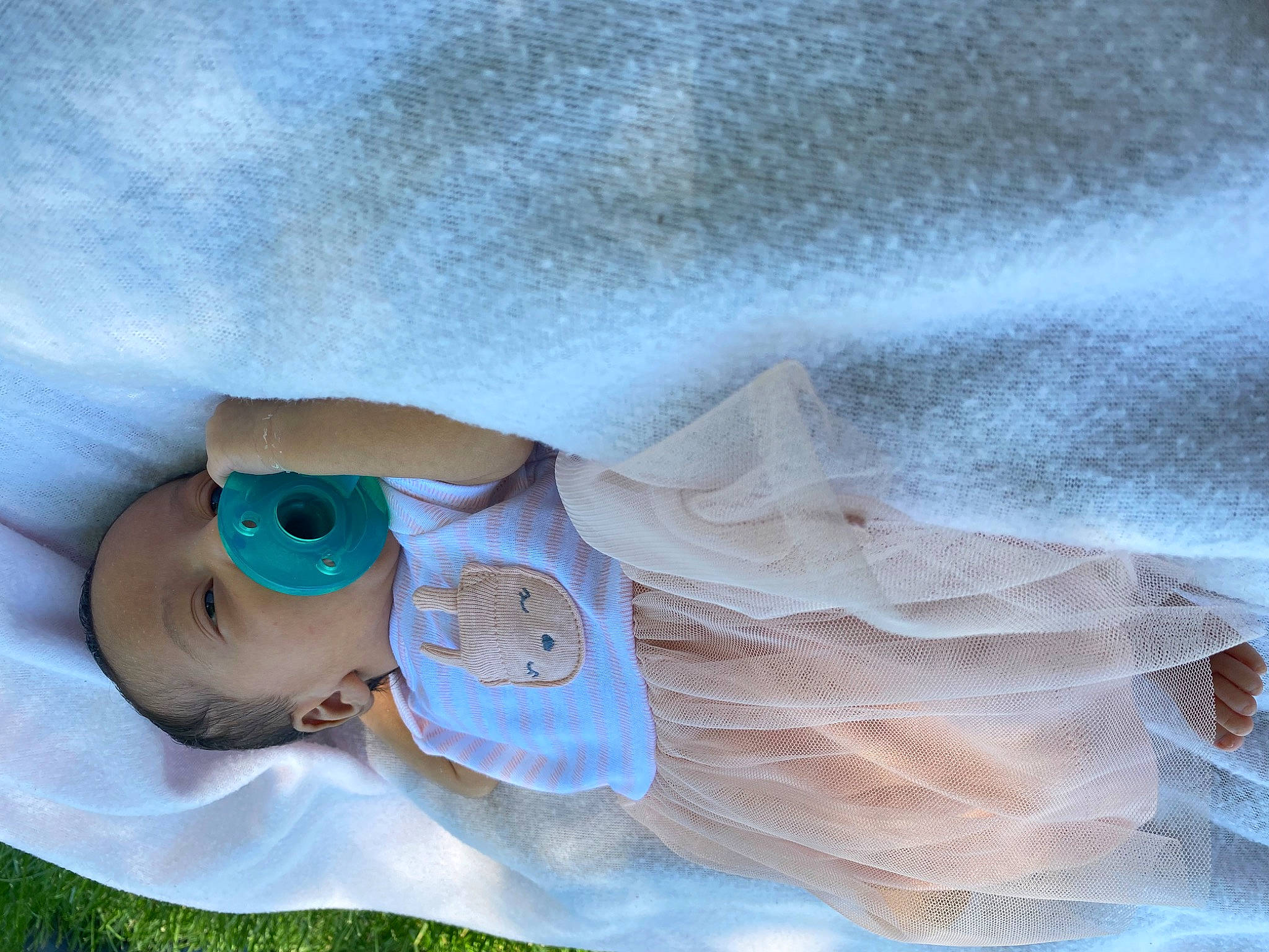 Evelyn joined the competition — help win amazing prizes! abdomen, arm, baby, baby_products, baby_sleeping, baby_toddler_clothing, child, comfort, electric_blue, happy, hat, headgear, human_body, linens, nap, person, sleep, sleeve, textile, toddler