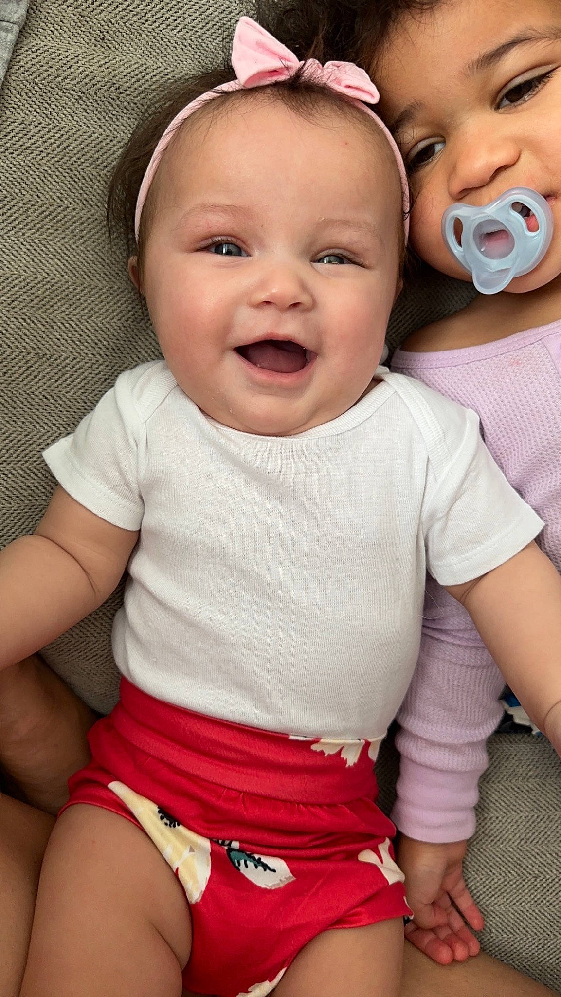 Alaiyah joined the competition — help win amazing prizes! baby_toddler_clothing, cheek, chin, eye, face, facial_expression, happy, head, iris, lip, mouth, nose, organ, person, photograph, product, skin, sleeve, smile, standing