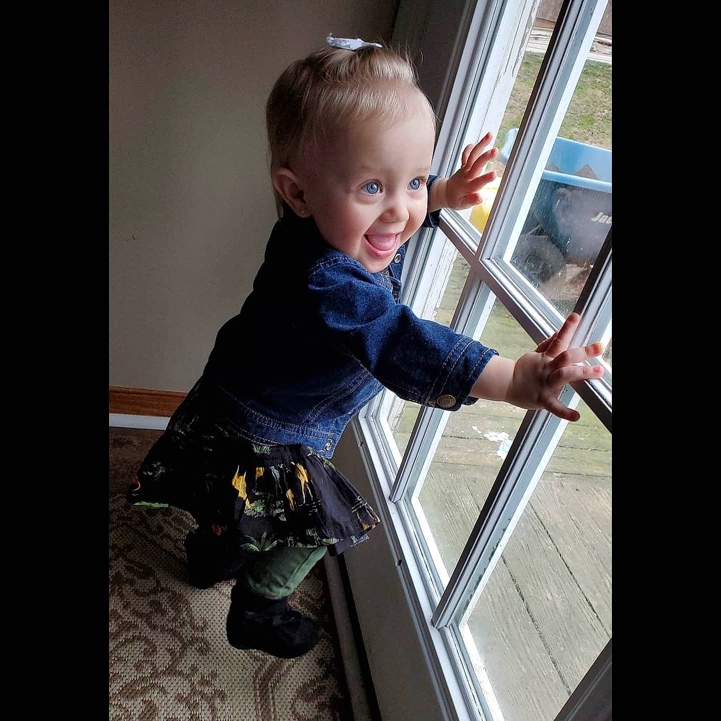 Jordynn is registered to the contest to win money with this photo: baby, baby_products, child, outerwear, person, play, product, smile, standing, toddler