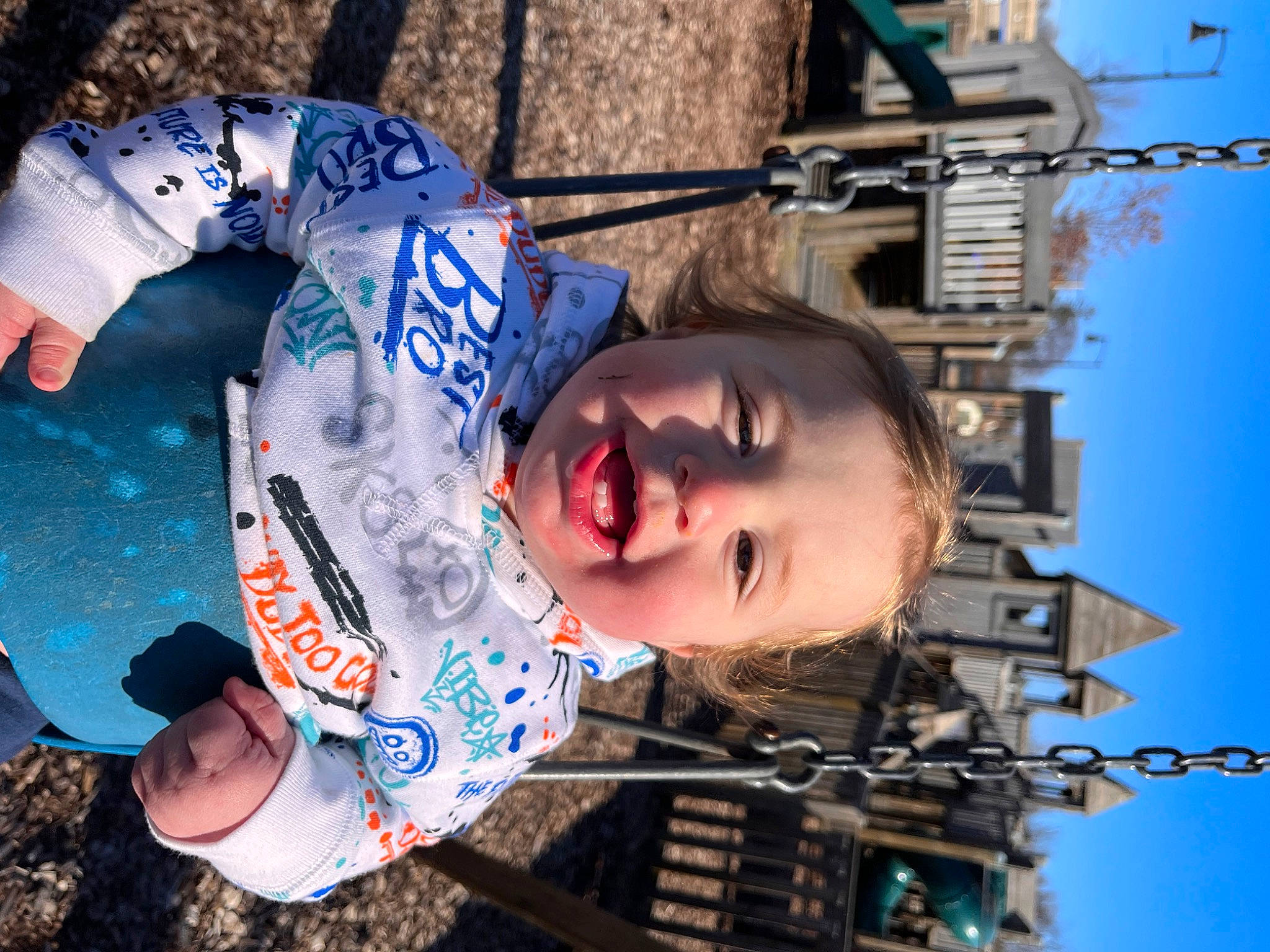 Carter is registered to the contest to win money with this photo: blue, child, cool, electric_blue, fun, happy, leisure, person, recreation, sky, smile, space, toddler, tourism, travel, world