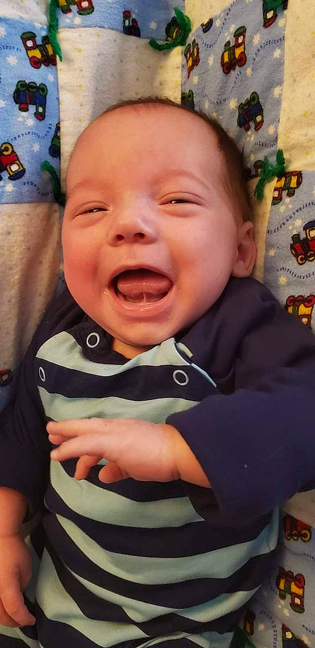 Clinton joined the competition — help win amazing prizes! baby, baby_laughing, baby_making_funny_faces, cheek, child, face, facial_expression, head, laugh, mouth, nose, person, skin, smile, toddler