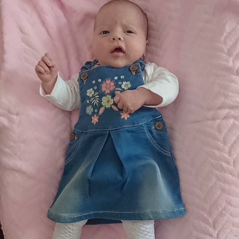 Ella-mae Perrelli joined the competition — help win amazing prizes! baby, child, dress, hand, person, toddler