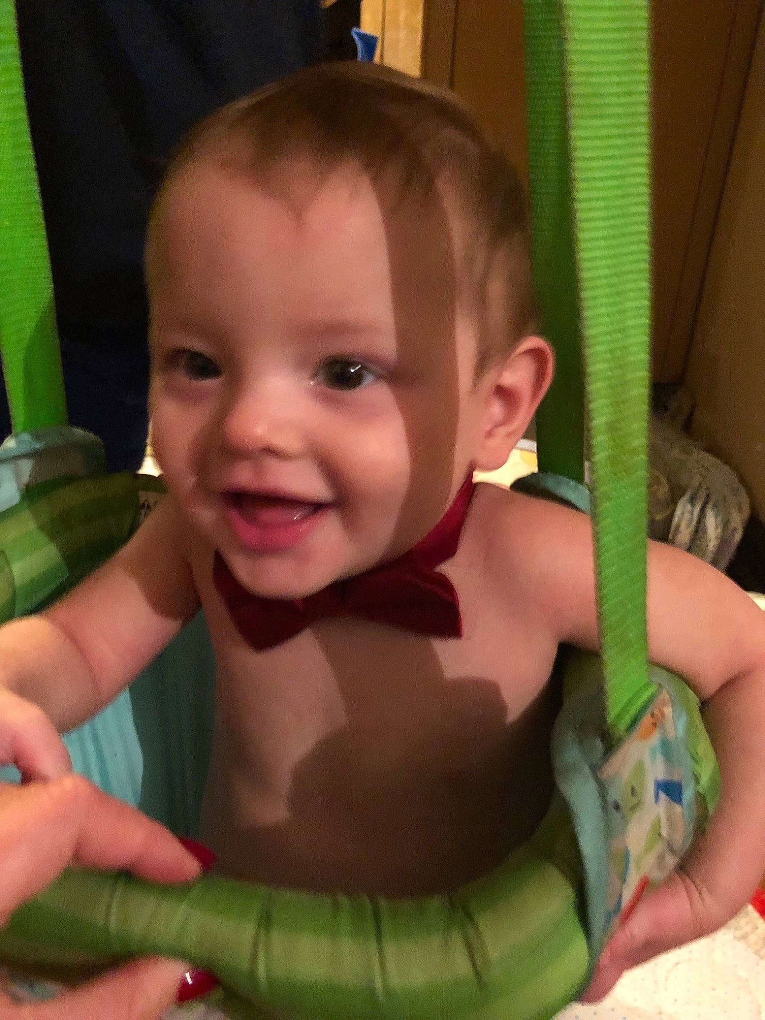 Evan is registered to the contest to win money with this photo: arm, baby, baby_products, cheek, child, eye, face, head, joy, mouth, person, product, skin, smile, thumb, toddler