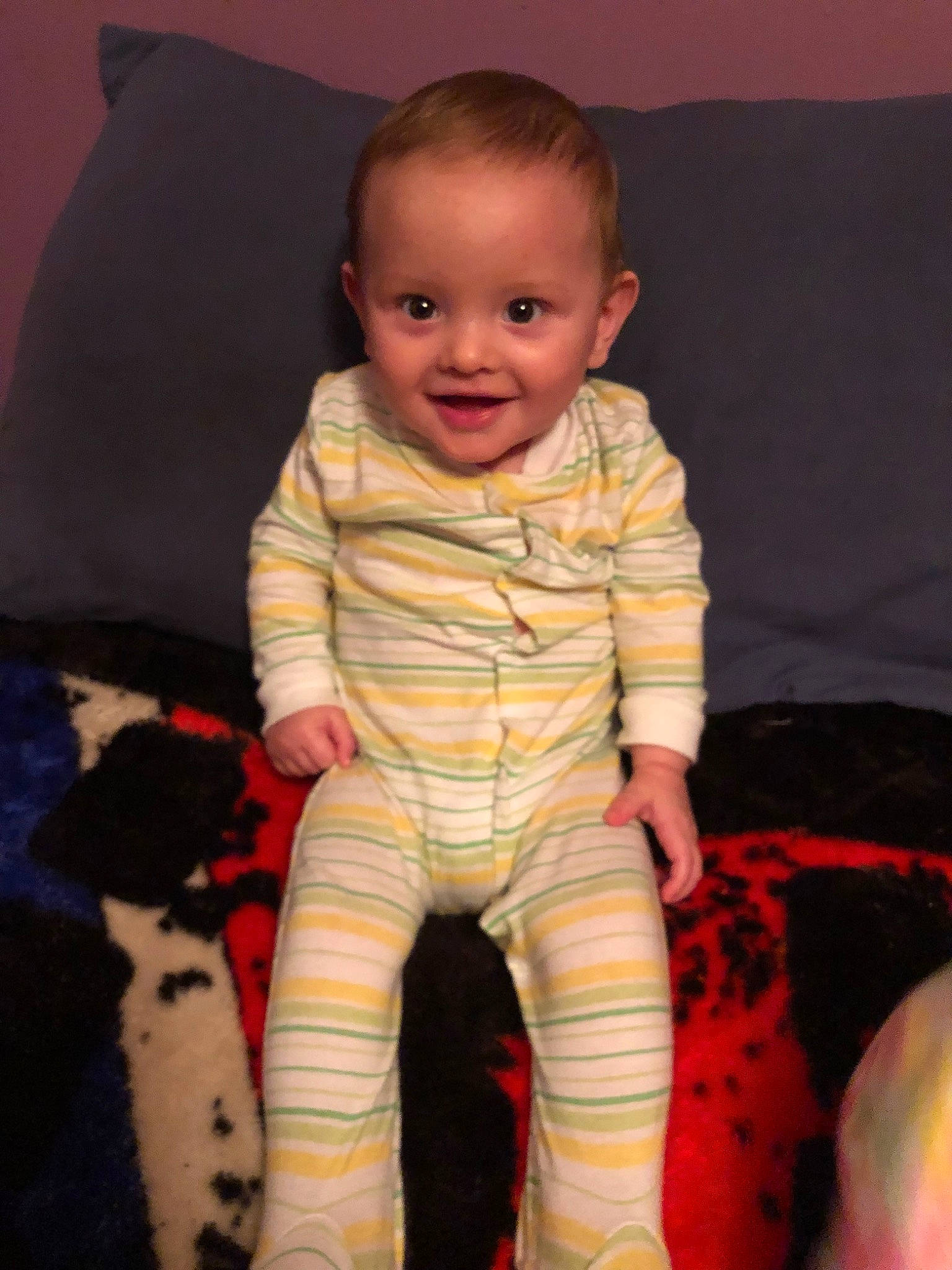 Evan joined the competition — help win amazing prizes! arm, baby, cheek, child, eye, face, head, joy, leg, lip, person, pink, sitting, skin, smile, toddler