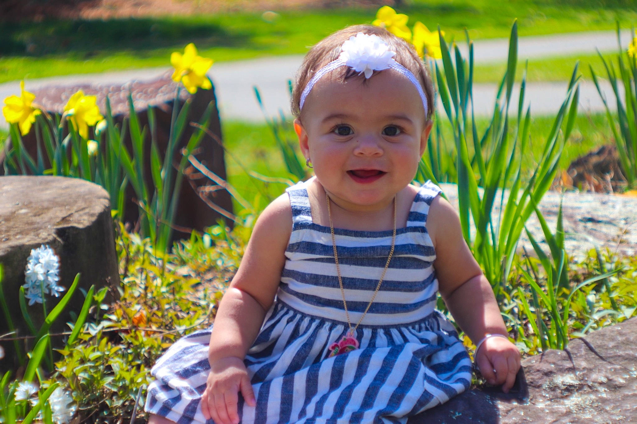 A-valanni joined the competition — help win amazing prizes! baby, baby_toddler_clothing, botany, child, dress, eye, flower, grass, happy, headwear, iris, joy, leaf, nature, people_in_nature, person, photograph, plant, purple, smile