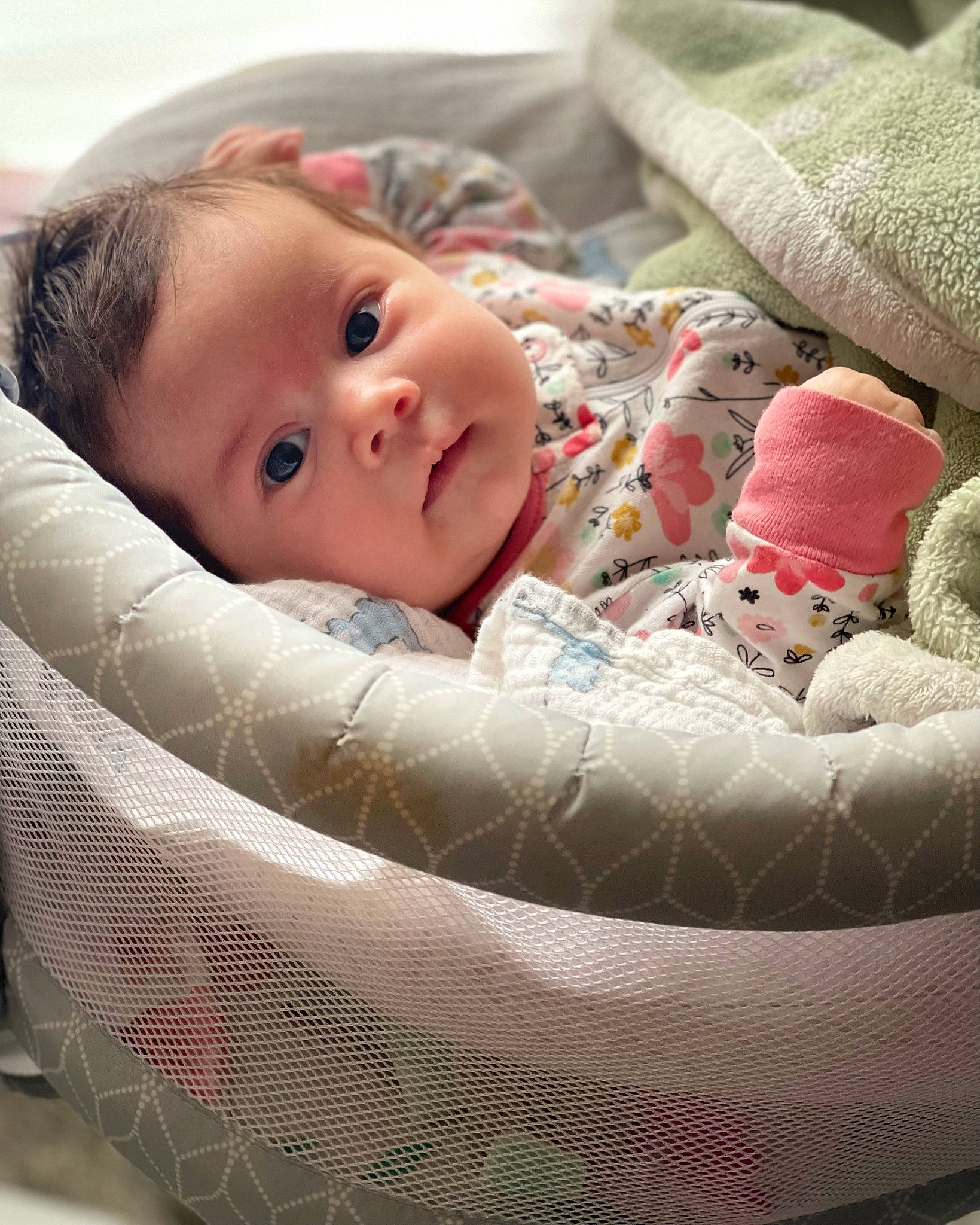 Everly joined the competition — help win amazing prizes! baby, baby_products, baby_safety, baby_sleeping, baby_toddler_clothing, bedding, bedtime, carmine, cheek, child, comfort, linens, pattern, person, room, sitting, skin, sleeve, textile, toddler