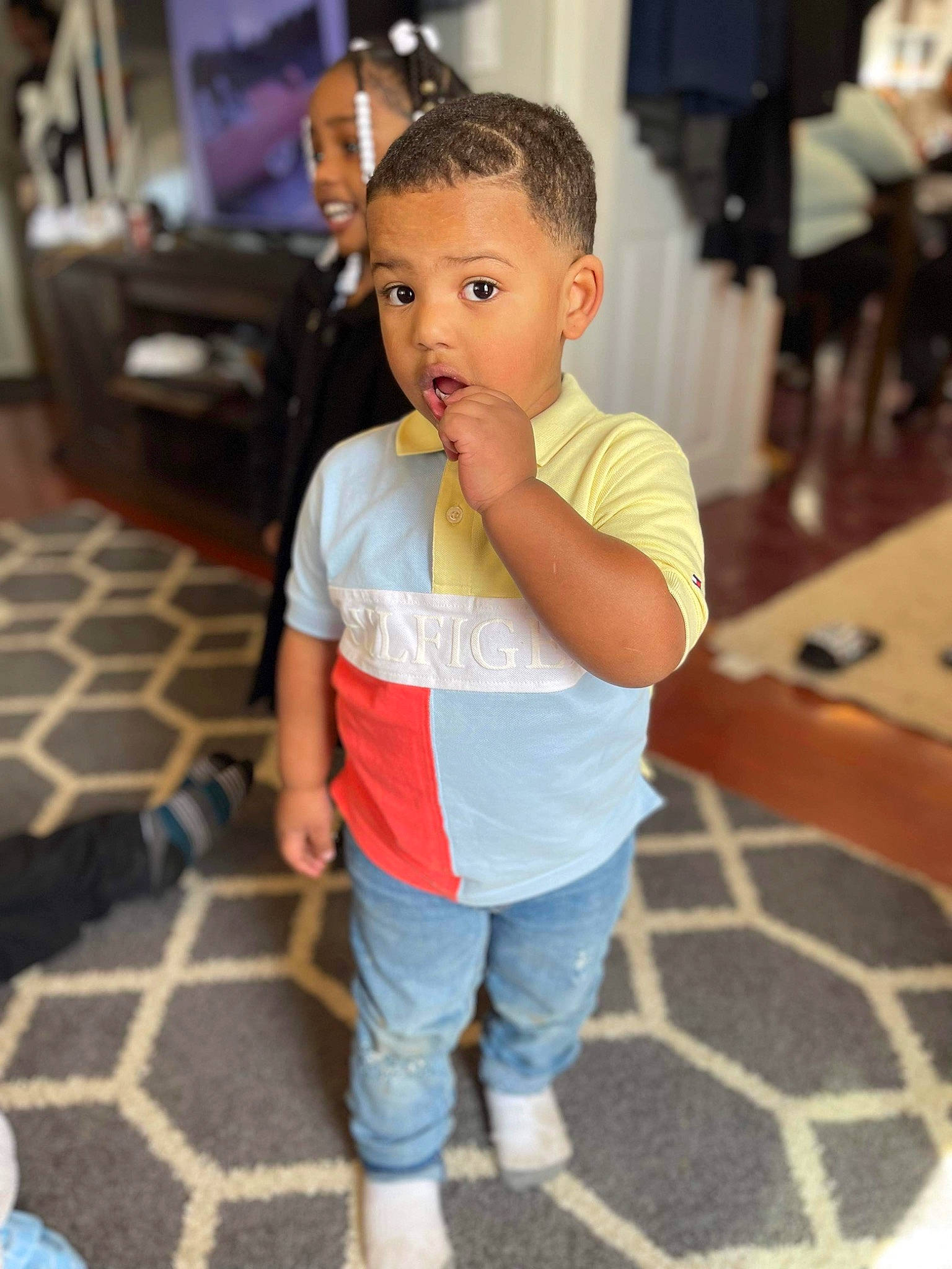 Jonathan joined the competition — help win amazing prizes! child, event, floor, flooring, fun, gesture, happy, hardwood, joint, leisure, person, shoe, shorts, skin, sleeve, sneakers, surprise, t_shirt, thumb, toddler