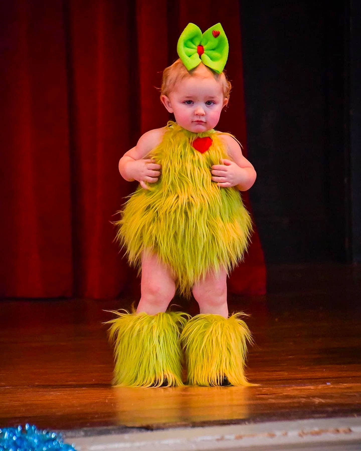 Oaklynne is registered to the contest to win money with this photo: baby_toddler_clothing, child, choreography, costume, costume_hat, curtain, dance, dancer, entertainment, event, flooring, fun, fur, magenta, peach, performance_art, performing_arts, person, theater_curtain, toddler