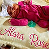 newborn, baby, sleeping, blanket, knit, headband, bow, pacifier, clothing, infant, pink, magenta, cozy, cute, resting, portrait, babywear, soft, peaceful, child